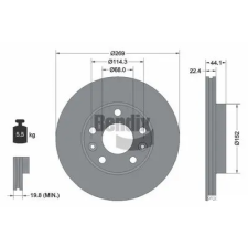 BENDIX Braking féktárcsa BDS1240 autóalkatrész