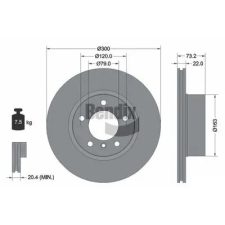 BENDIX Braking féktárcsa BDS1262HC autóalkatrész