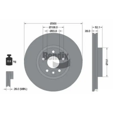 BENDIX Braking féktárcsa BDS1268HC autóalkatrész