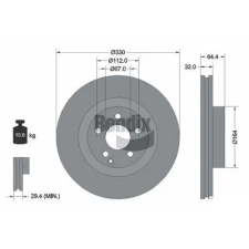 BENDIX Braking féktárcsa BDS1306HC autóalkatrész