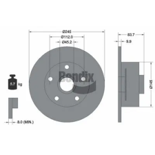 BENDIX Braking féktárcsa BDS1323 autóalkatrész