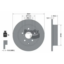 BENDIX Braking féktárcsa BDS1333 autóalkatrész