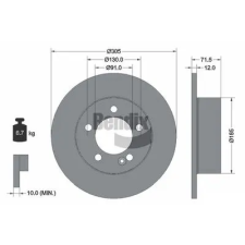 BENDIX Braking féktárcsa BDS1368 autóalkatrész