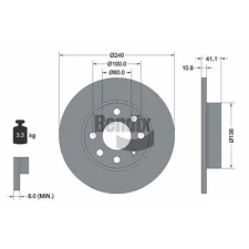 BENDIX Braking féktárcsa BDS1390 autóalkatrész