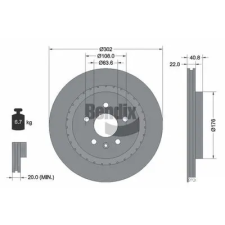 BENDIX Braking féktárcsa BDS1454HC autóalkatrész