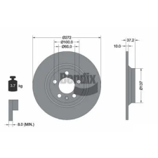 BENDIX Braking féktárcsa BDS1613 autóalkatrész
