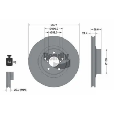 BENDIX Braking féktárcsa BDS1661 autóalkatrész