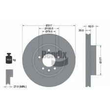 BENDIX Braking féktárcsa BDS1675HC autóalkatrész