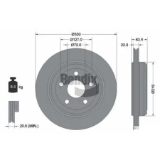 BENDIX Braking féktárcsa BDS1705 autóalkatrész