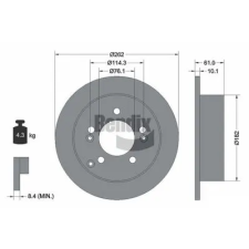 BENDIX Braking féktárcsa BDS1716 autóalkatrész