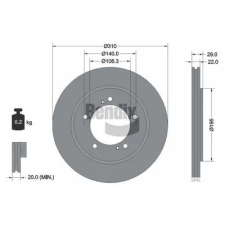 BENDIX Braking féktárcsa BDS1741 autóalkatrész