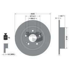 BENDIX Braking féktárcsa BDS1838 autóalkatrész