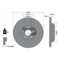 BENDIX Braking féktárcsa BDS2131HC autóalkatrész