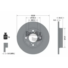 BENDIX Braking féktárcsa BDS2137 autóalkatrész