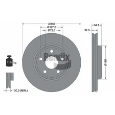 BENDIX Braking féktárcsa BDS2166 autóalkatrész