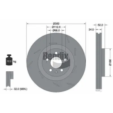 BENDIX Braking féktárcsa BDS2207RHC autóalkatrész