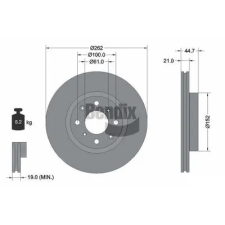 BENDIX Braking féktárcsa BDS2283 autóalkatrész