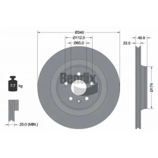 BENDIX Braking féktárcsa BDS2370 autóalkatrész