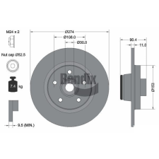 BENDIX Braking féktárcsa BENDIX Braking BDS1048 féktárcsa