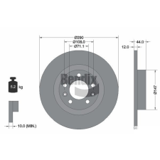 BENDIX Braking féktárcsa BENDIX Braking BDS1072 féktárcsa