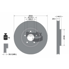 BENDIX Braking féktárcsa BENDIX Braking BDS1152 autóalkatrész