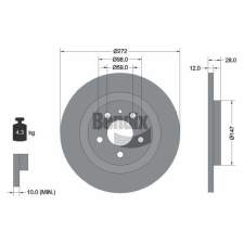 BENDIX Braking féktárcsa BENDIX Braking BDS1192 féktárcsa