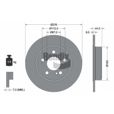 BENDIX Braking féktárcsa BENDIX Braking BDS1213 féktárcsa