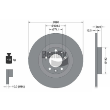BENDIX Braking féktárcsa BENDIX Braking BDS1220 féktárcsa