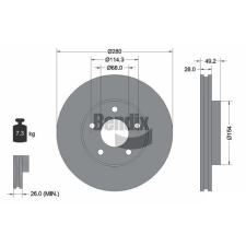 BENDIX Braking féktárcsa BENDIX Braking BDS1237 féktárcsa