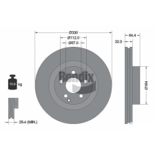 BENDIX Braking féktárcsa BENDIX Braking BDS1306HC féktárcsa