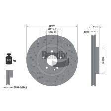 BENDIX Braking féktárcsa BENDIX Braking BDS1319HC féktárcsa