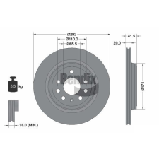 BENDIX Braking féktárcsa BENDIX Braking BDS1391 féktárcsa