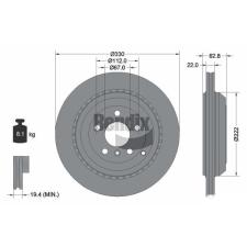 BENDIX Braking féktárcsa BENDIX Braking BDS1459 féktárcsa