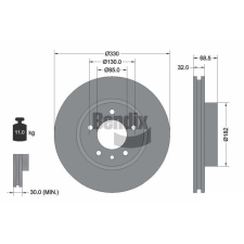 BENDIX Braking féktárcsa BENDIX Braking BDS1545LHC féktárcsa