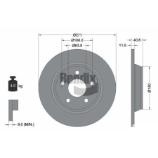 BENDIX Braking féktárcsa BENDIX Braking BDS1590 féktárcsa