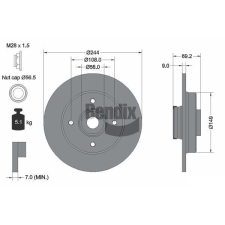 BENDIX Braking féktárcsa BENDIX Braking BDS1598 féktárcsa