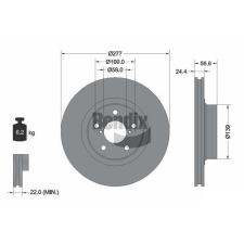 BENDIX Braking féktárcsa BENDIX Braking BDS1661 féktárcsa