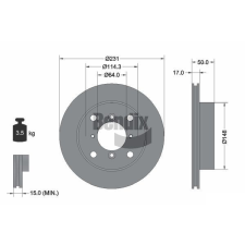 BENDIX Braking féktárcsa BENDIX Braking BDS1688 autóalkatrész