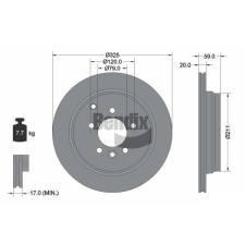 BENDIX Braking féktárcsa BENDIX Braking BDS1698 féktárcsa