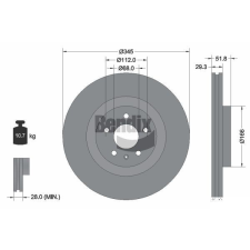 BENDIX Braking féktárcsa BENDIX Braking BDS1709HC féktárcsa