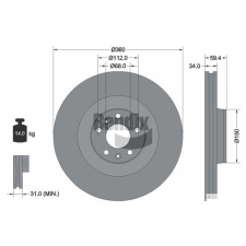 BENDIX Braking féktárcsa BENDIX Braking BDS1734 féktárcsa