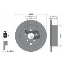 BENDIX Braking féktárcsa BENDIX Braking BDS1791 féktárcsa