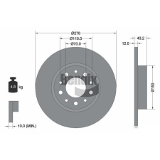 BENDIX Braking féktárcsa BENDIX Braking BDS1799 féktárcsa