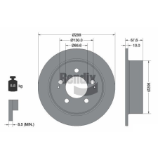 BENDIX Braking féktárcsa BENDIX Braking BDS1825 autóalkatrész