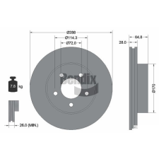 BENDIX Braking féktárcsa BENDIX Braking BDS1985HC autóalkatrész