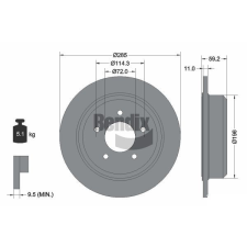 BENDIX Braking féktárcsa BENDIX Braking BDS2012 féktárcsa