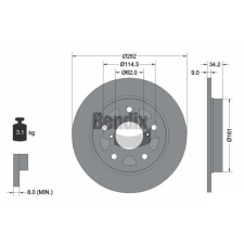 BENDIX Braking féktárcsa BENDIX Braking BDS2107 autóalkatrész