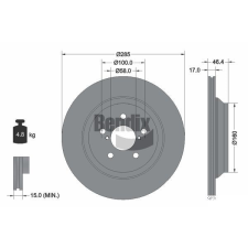 BENDIX Braking féktárcsa BENDIX Braking BDS2126 féktárcsa