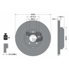 BENDIX Braking féktárcsa BENDIX Braking BDS2131HC féktárcsa