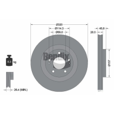BENDIX Braking féktárcsa BENDIX Braking BDS2134 féktárcsa